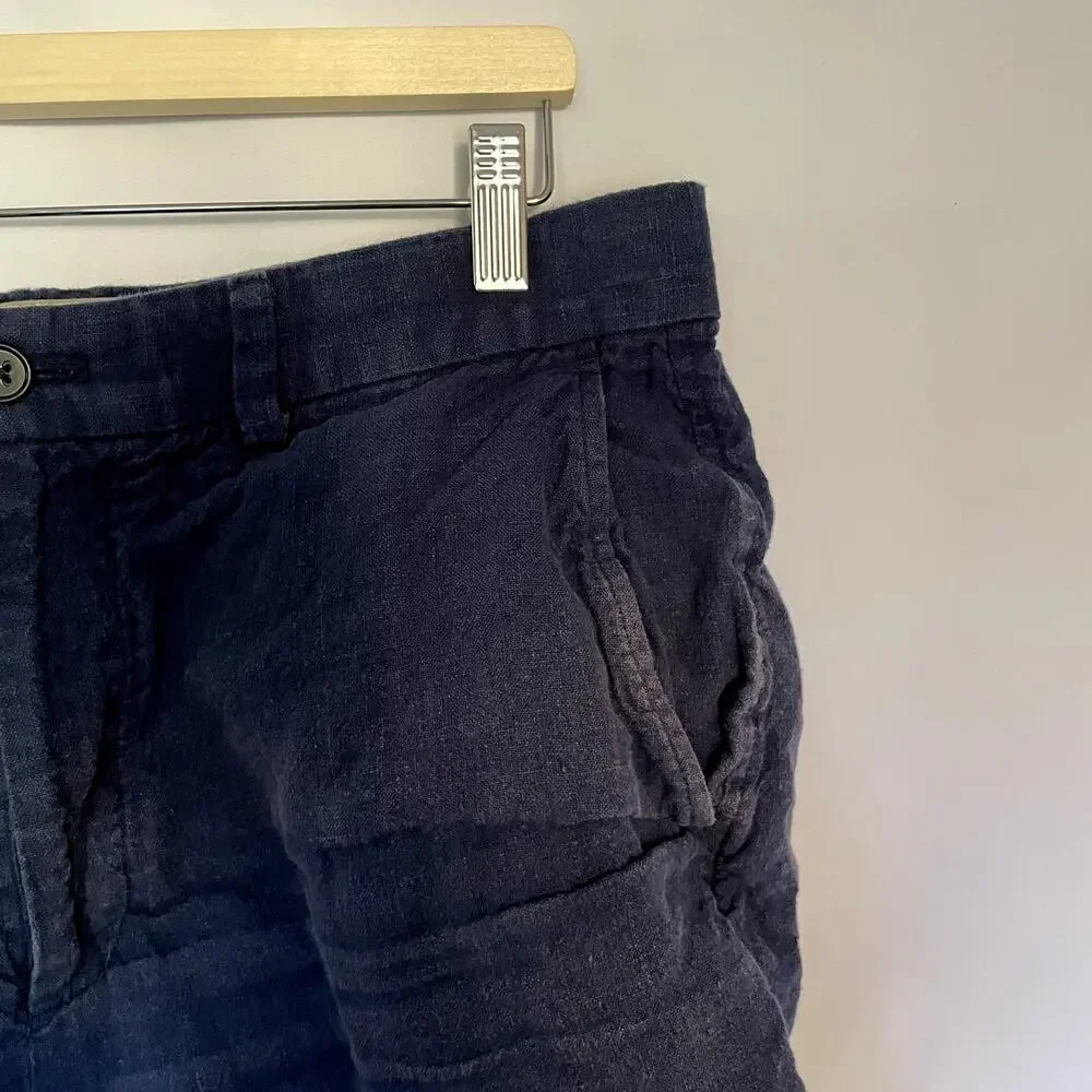 BR Banana Republic‎ navy linen men's size 33 shorts comfortable basic pants